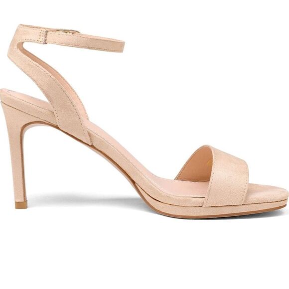 New Size 10 Dream Pairs Nude Stecy1 High Heel Stiletto Open Toe Pump Dress Shoes - Picture 3 of 11